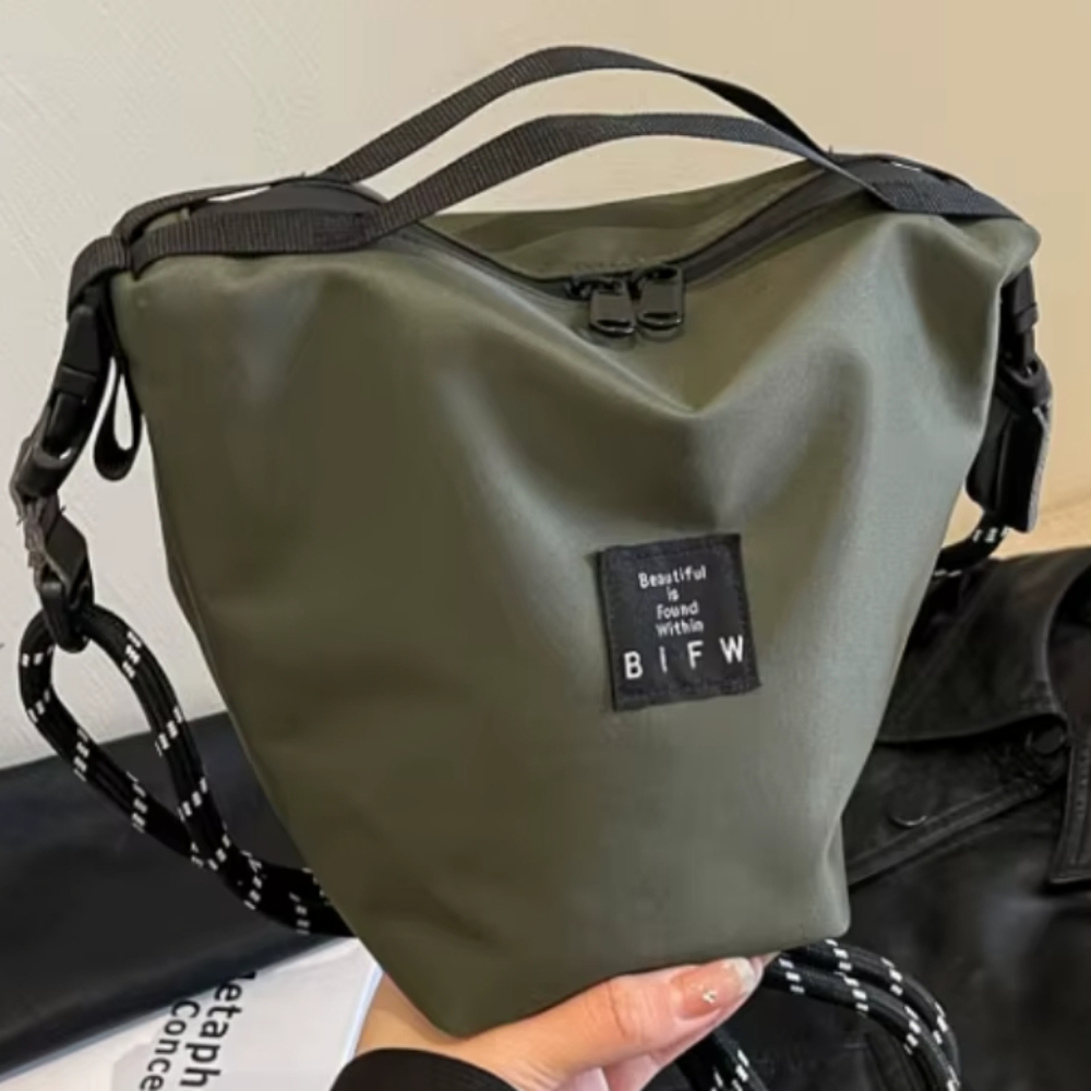 Beauty Is Found Within BIFW Green Nylon Outdoor Casual Crossbody Bag Purse